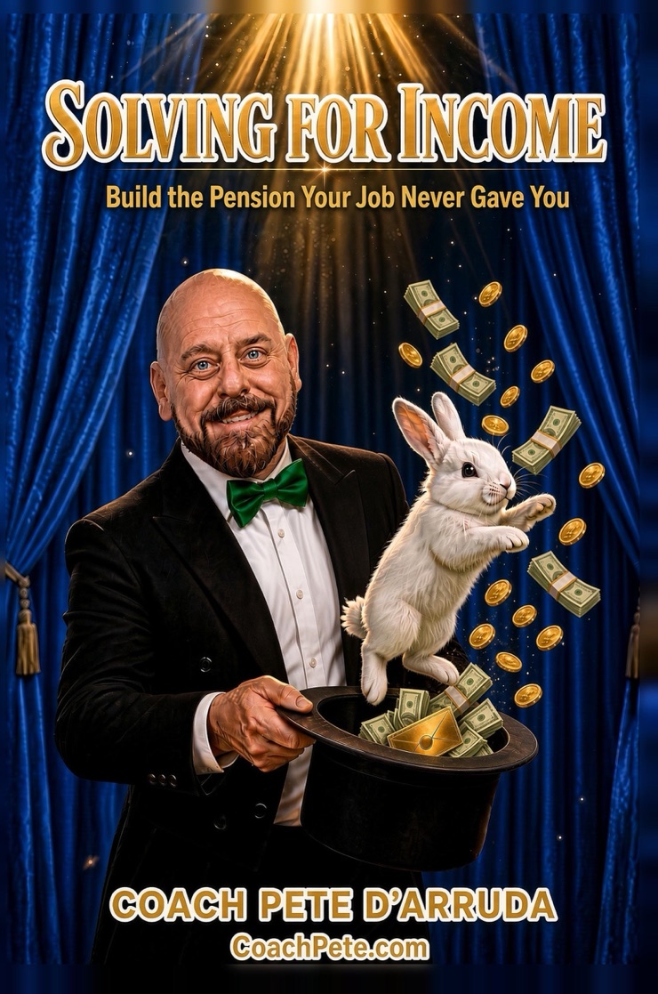 Solving for Income: Build the Pension Your Job Never Gave You, by Coach Pete D'Arruda — book cover